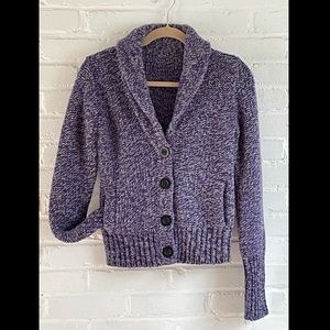 American Eagle Purple and Grey Cardigan Sweater